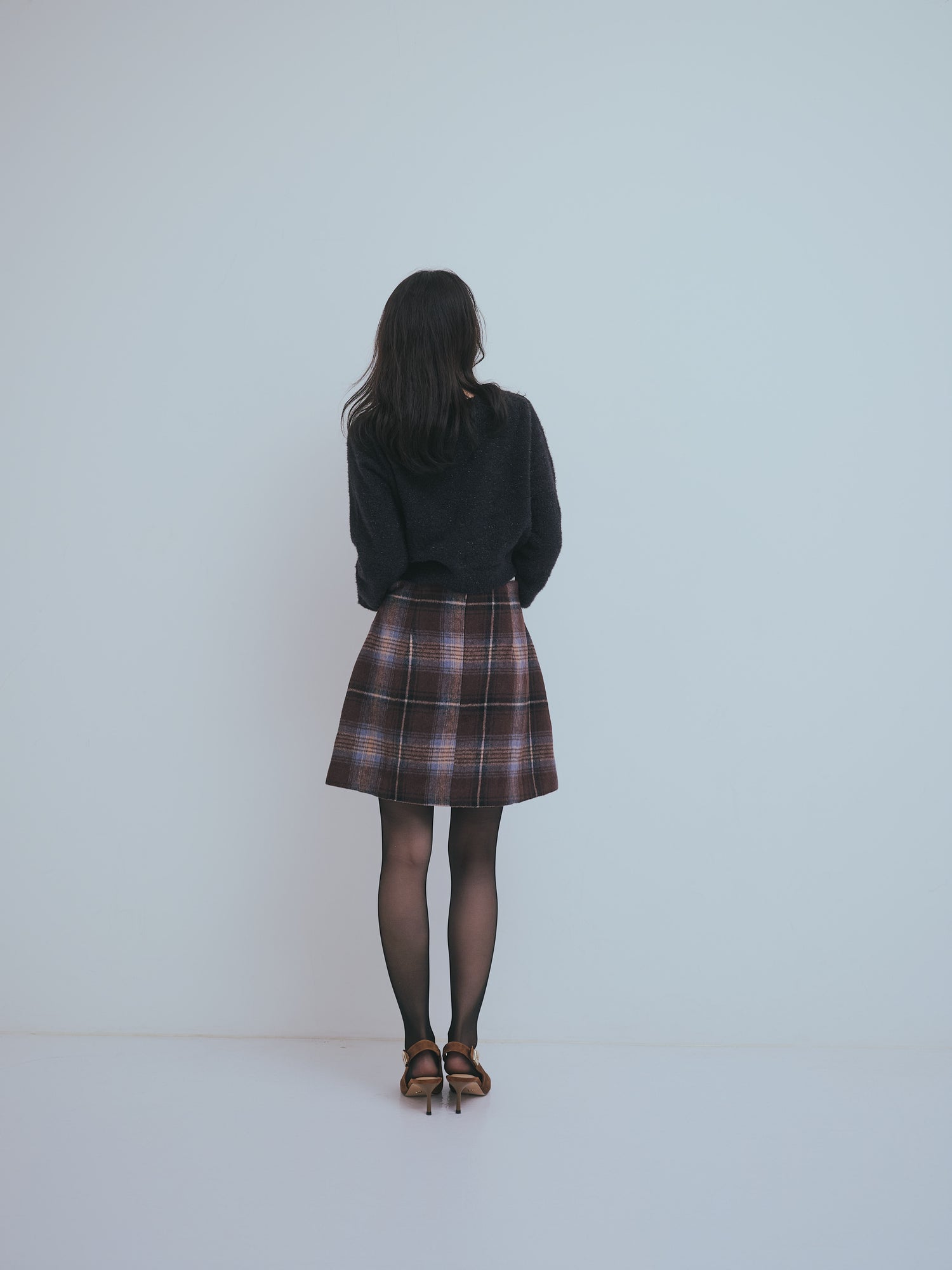 checked mini skirt