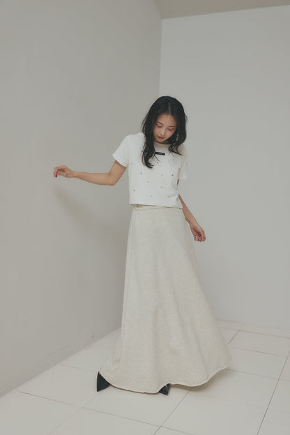 spangle layered sweat skirt