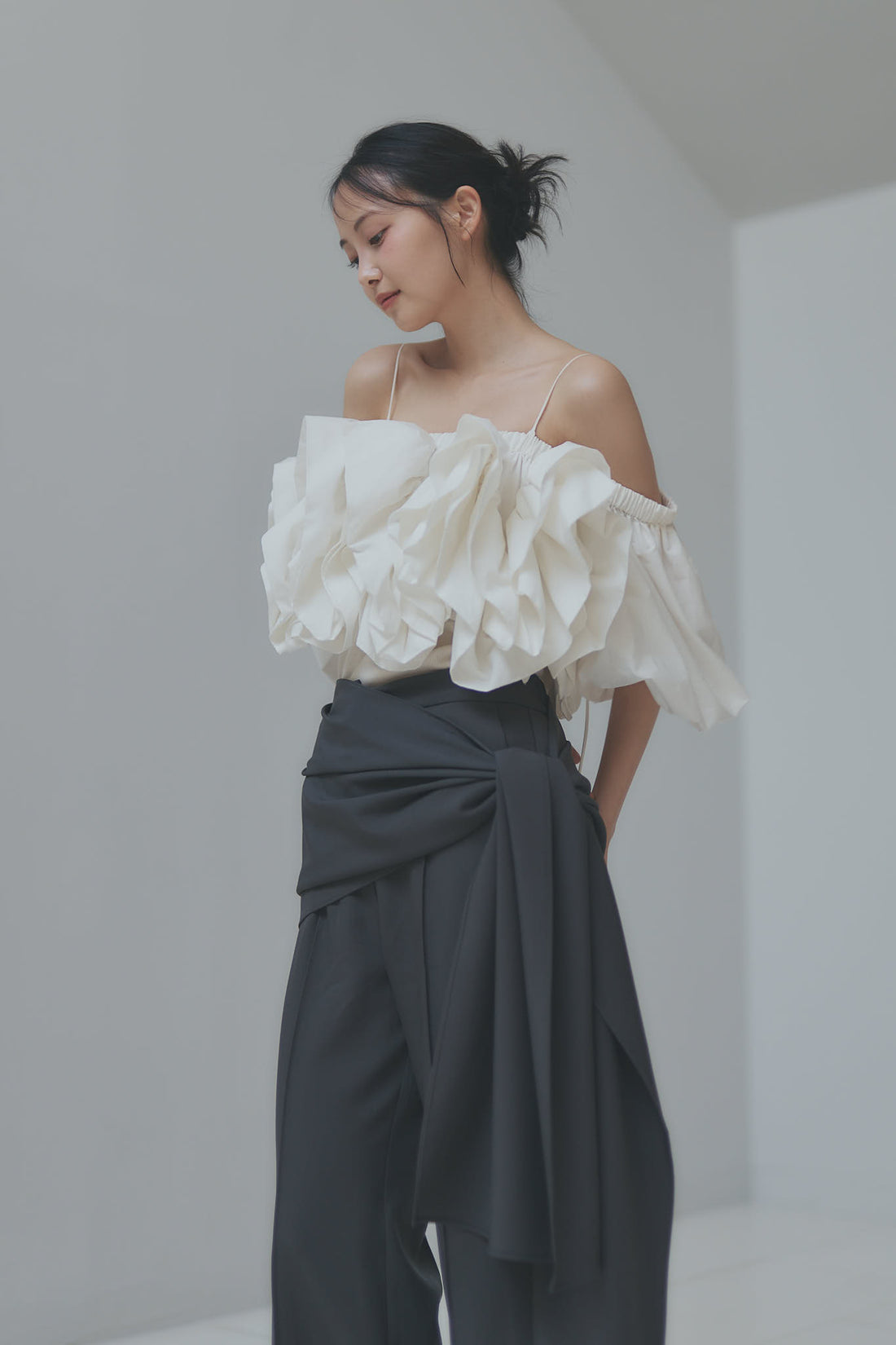 layered rap flare pants
