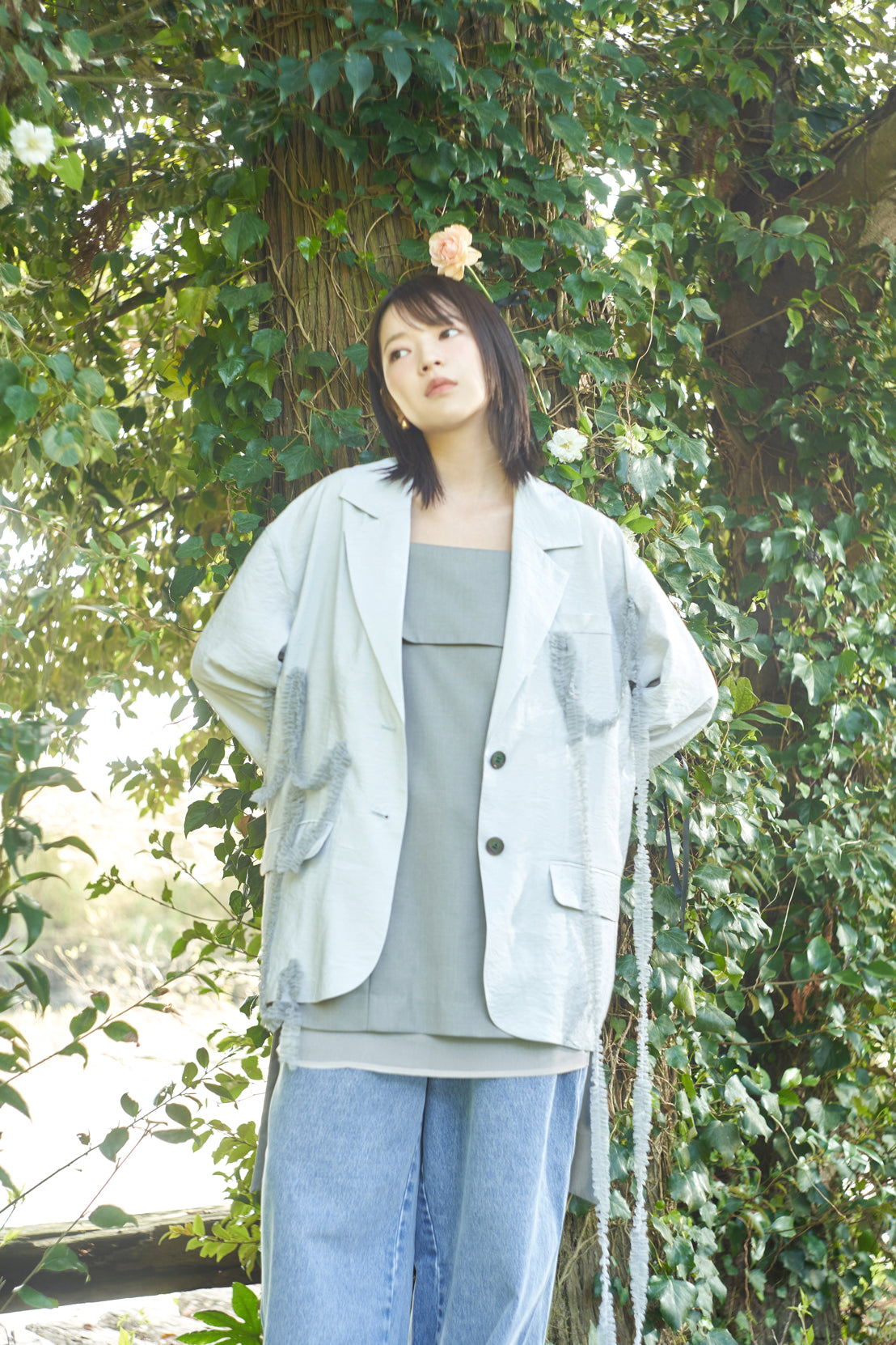 ジャケット・アウター andequal tulle pattern sheer jacket tulle pattern sheer jacket – andequal