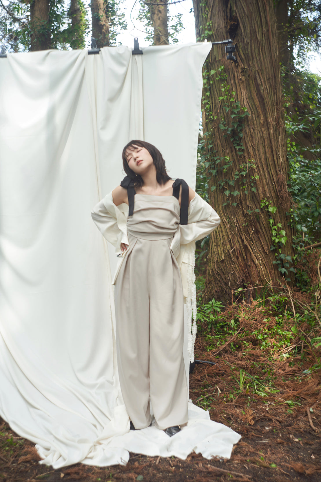 Andequal アンドコール リボンショルダーコンビネゾン ribbon shoulder combinaison – andequal