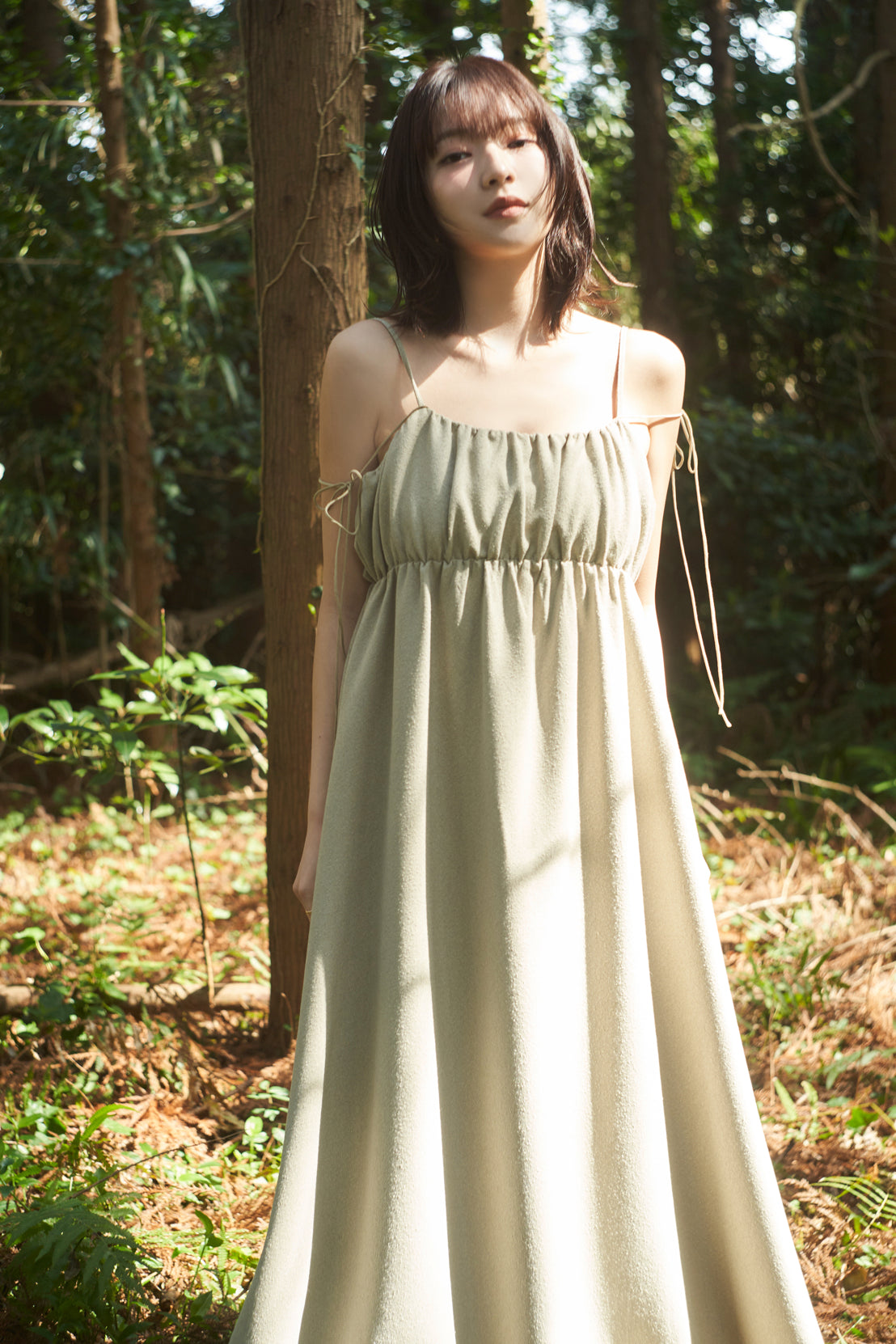 gather volume cami one-piece