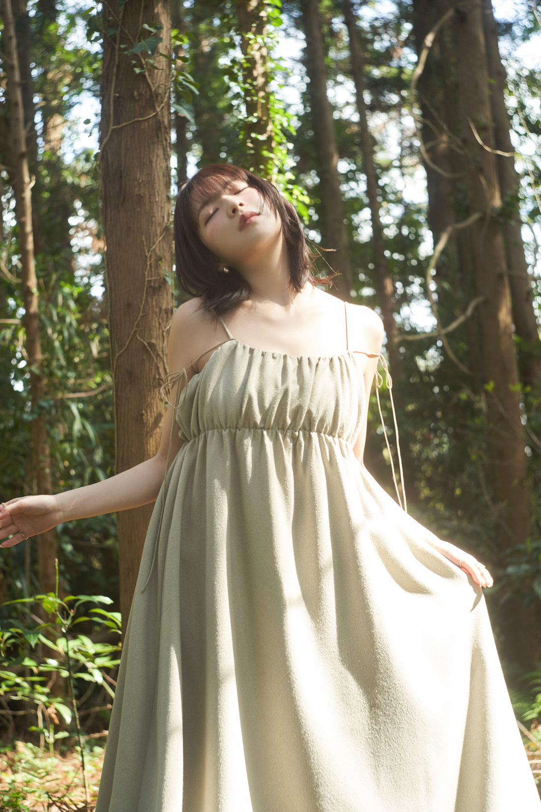 gather volume cami one-piece