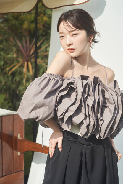 volume off shoulder blouse