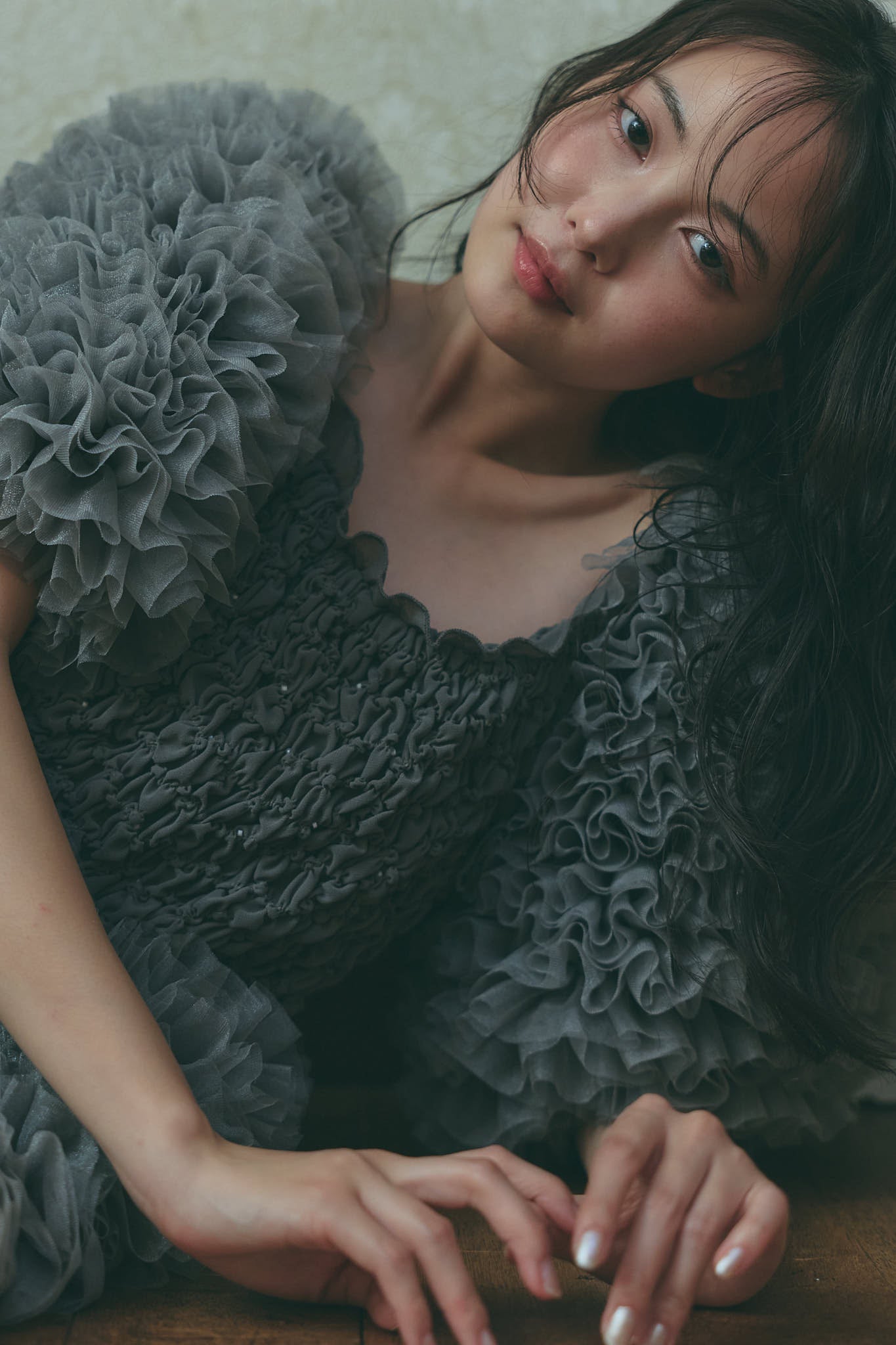 soft sparkle tulle blouse