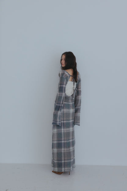 sheer checked one-piece