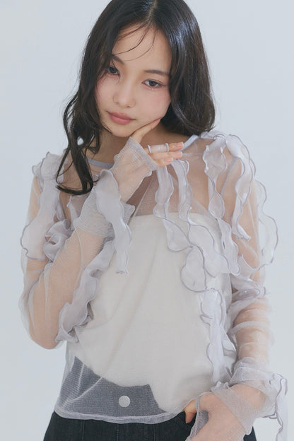random ribbon sheer tops