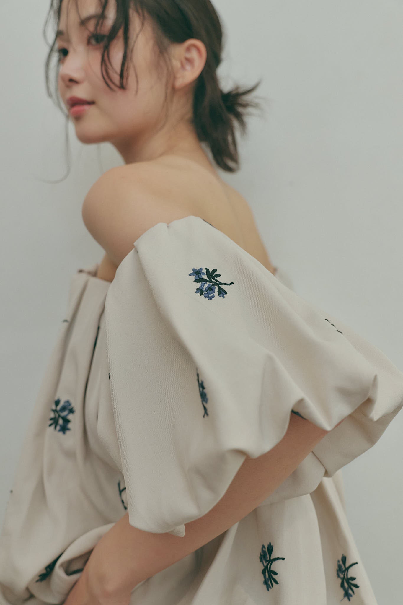 embroidery off shoulder blouse