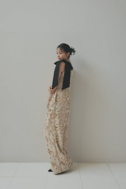 ribbon shoulder lace combinaison