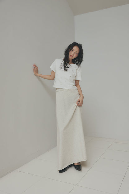 spangle layered sweat skirt