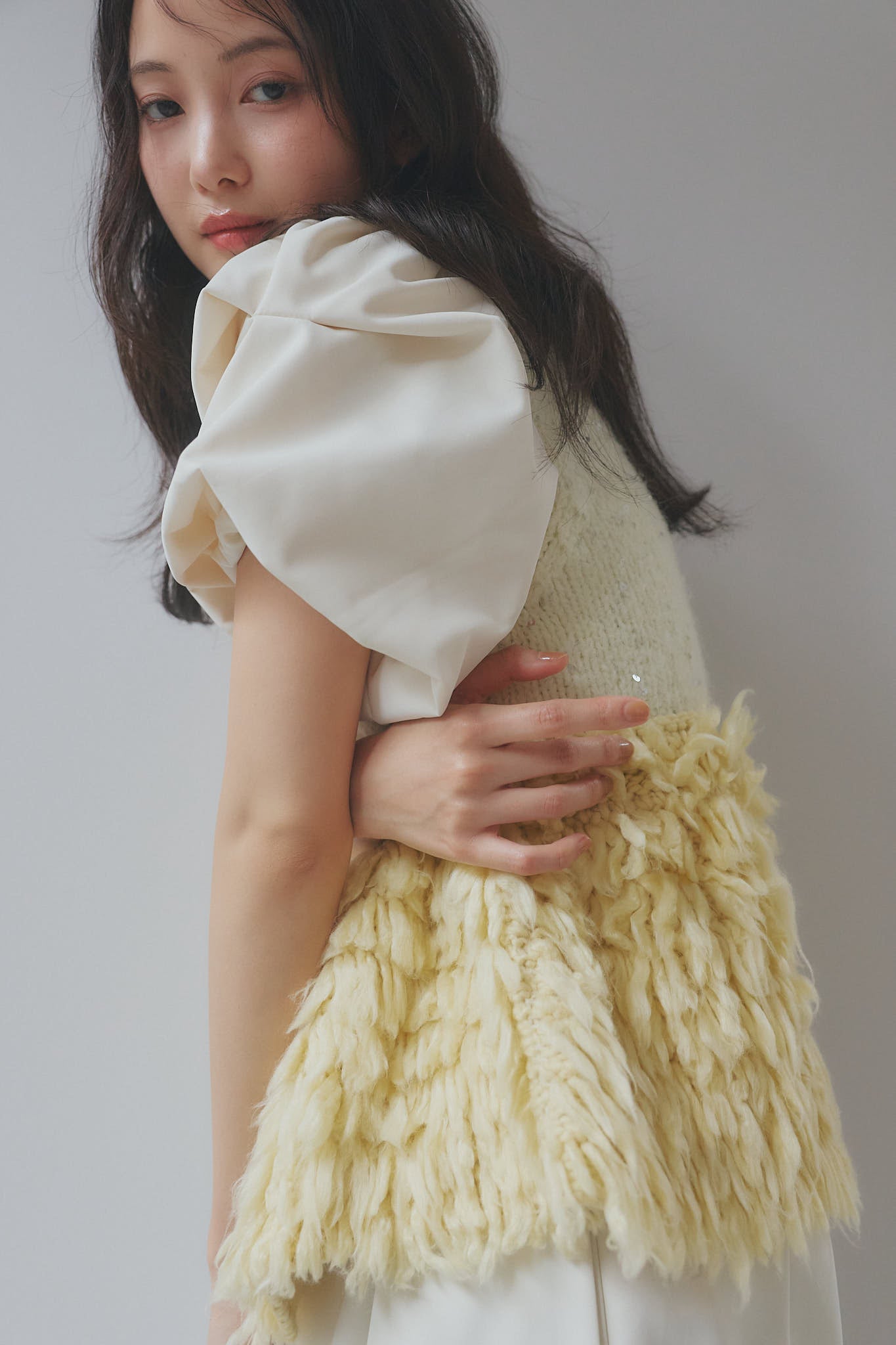 fringe design glitter summer knit