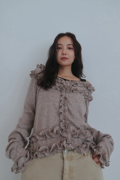 bicolor layered rib knit