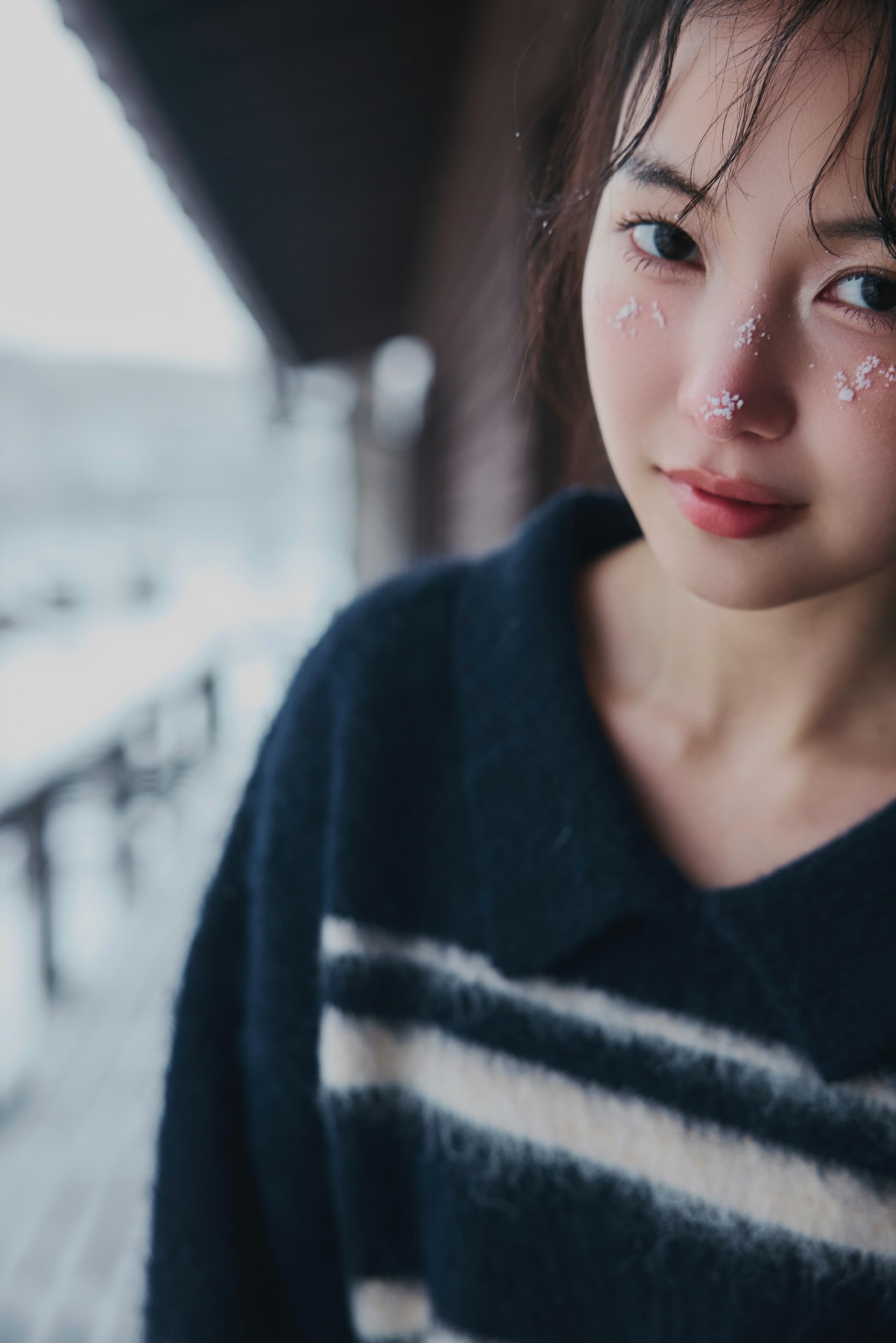 nuance border collar knit