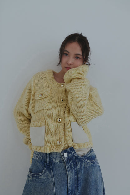 gold button pocket knit