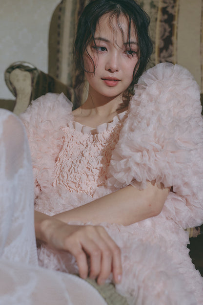 soft sparkle tulle blouse