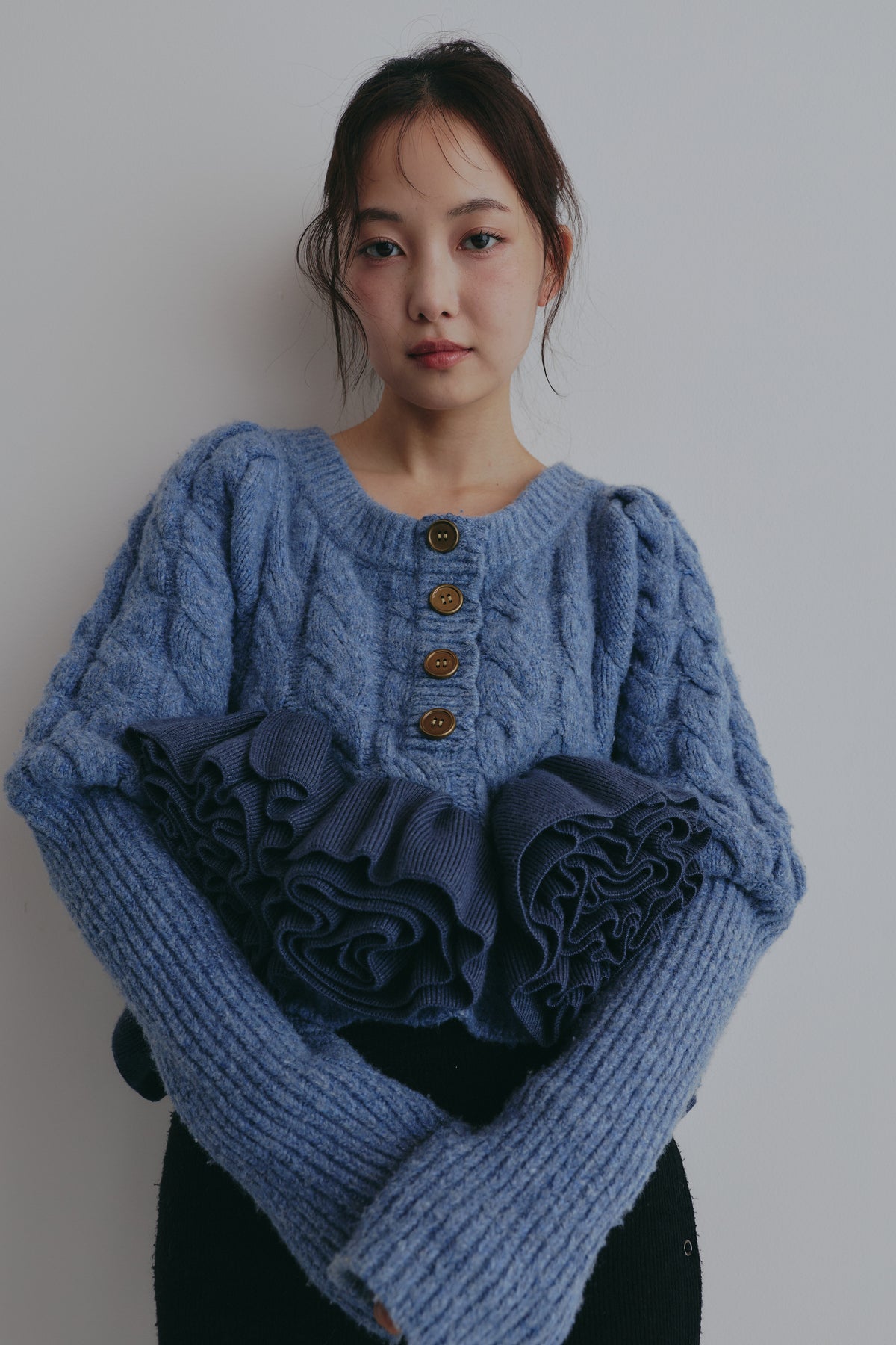 corsage knit cardigan