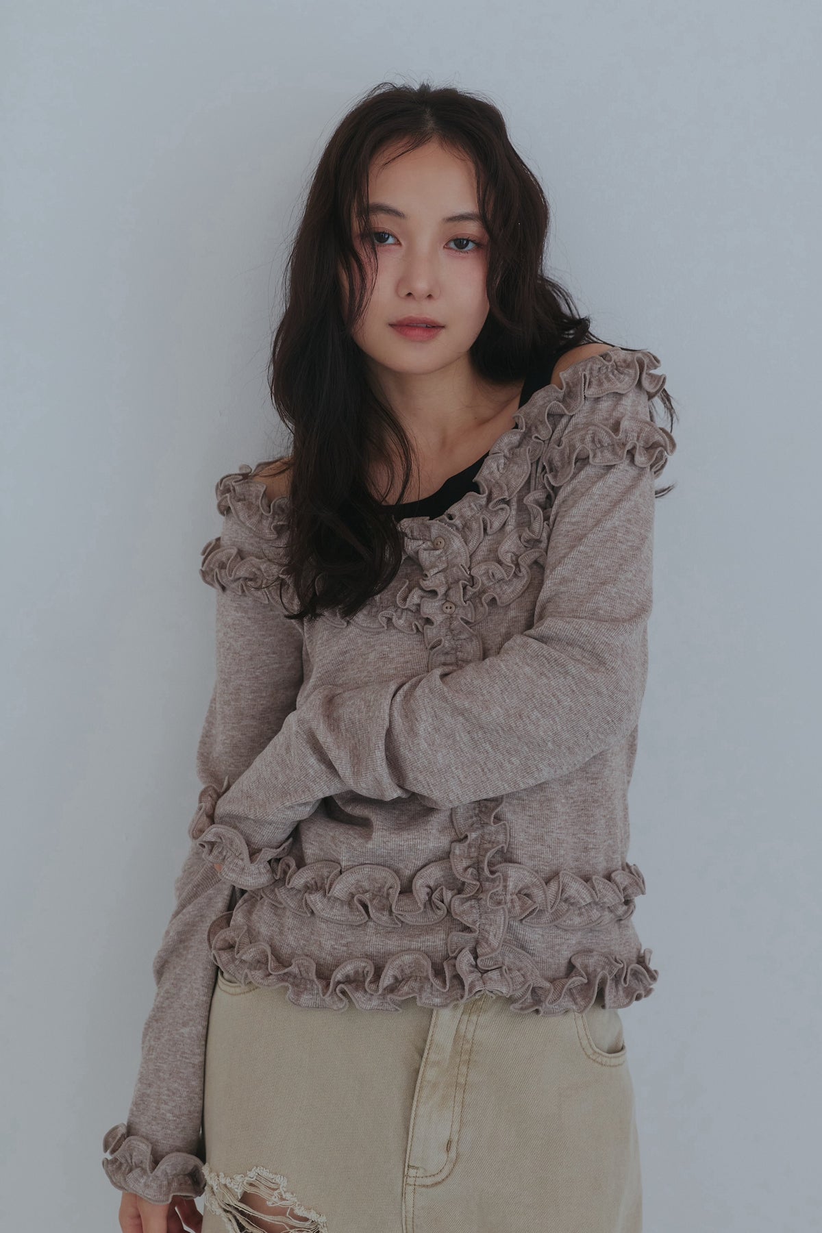 bicolor layered rib knit