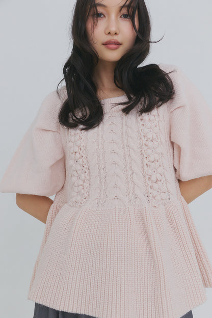 flower cable design knit