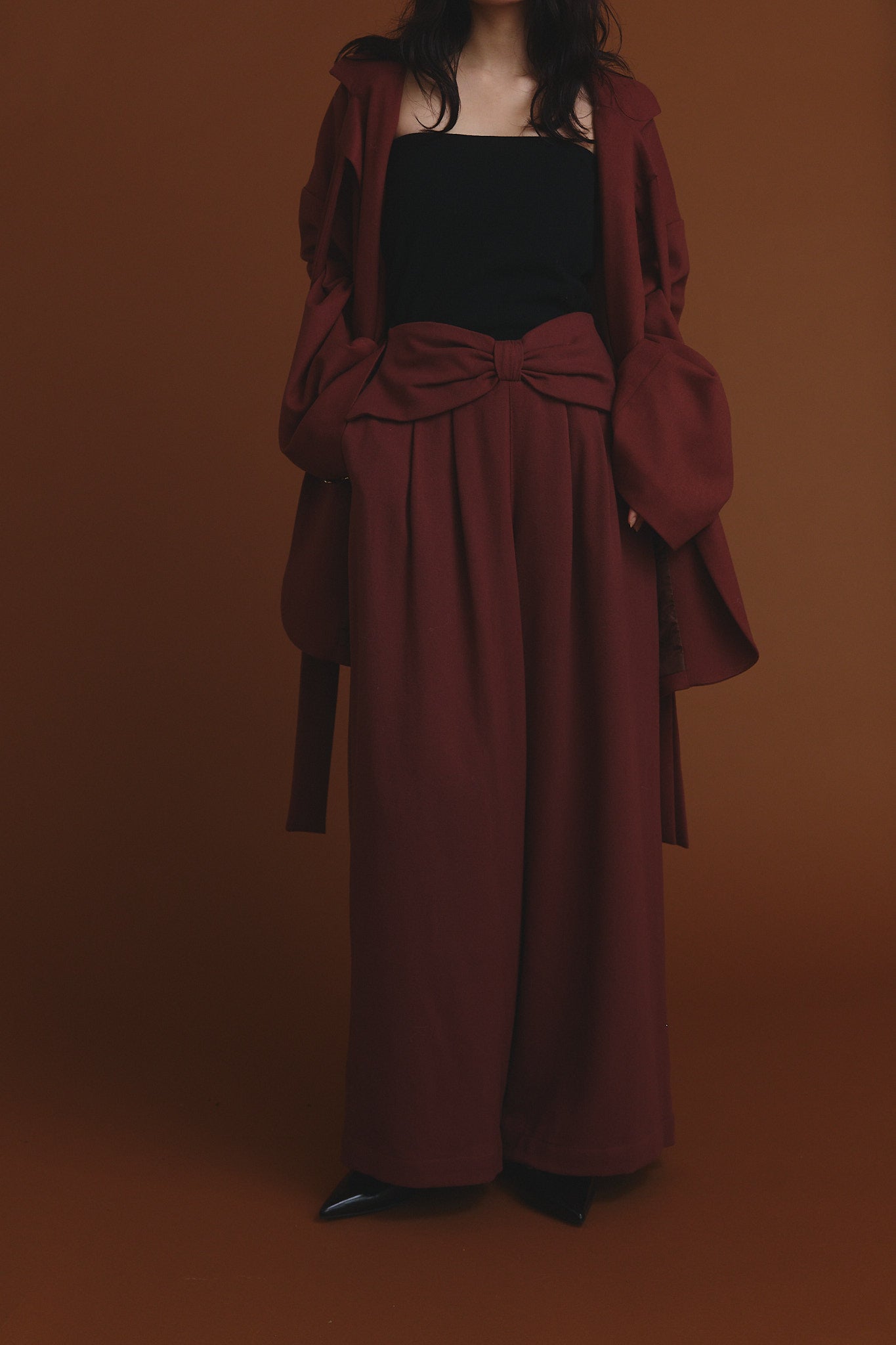 waist ribbon design pants – andequal