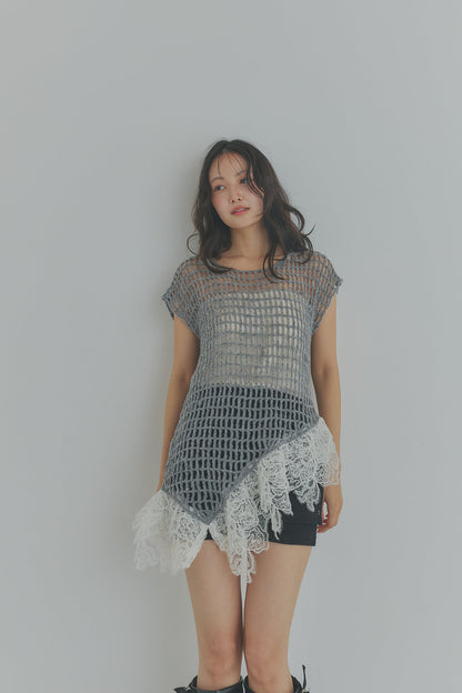 lace docking mesh knit