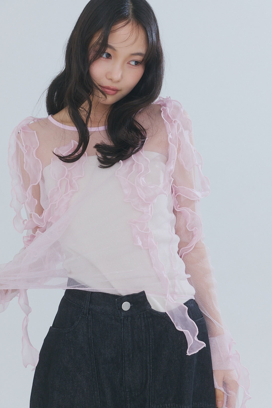 random ribbon sheer tops
