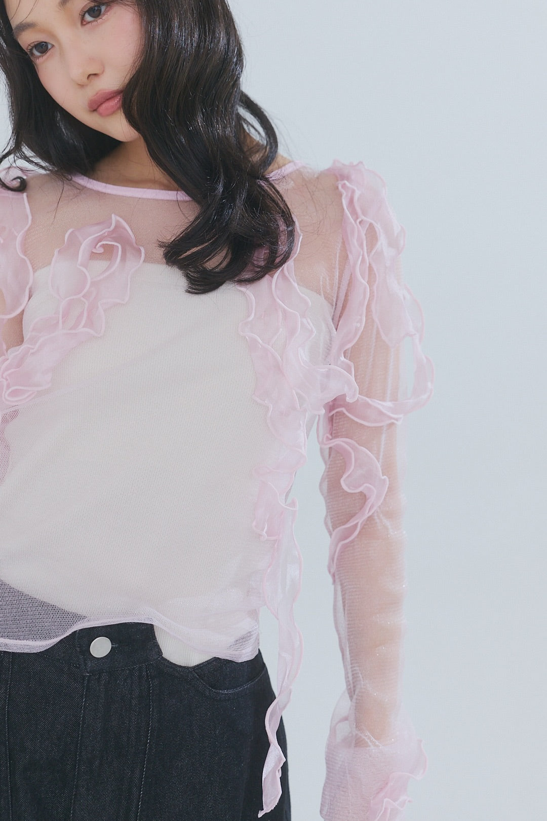 random ribbon sheer tops