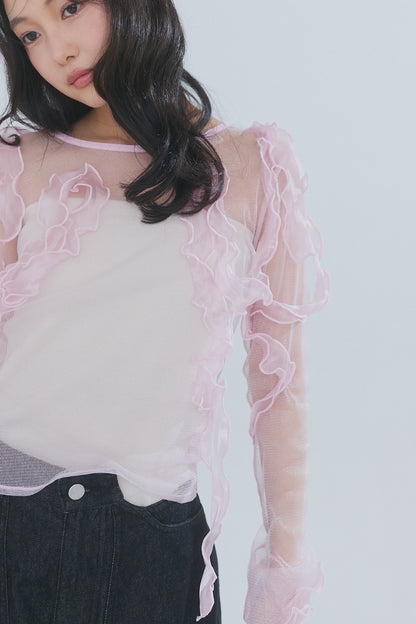 random ribbon sheer tops