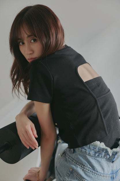 back open bijou mini tee