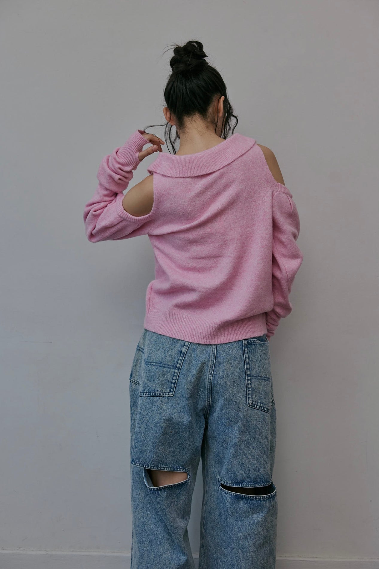 collar design shoulder knit