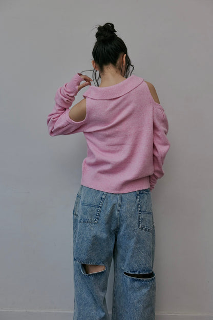 collar design shoulder knit