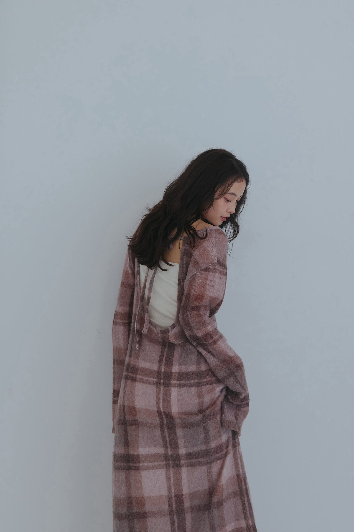 sheer checked one-piece