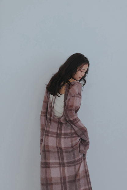sheer checked one-piece