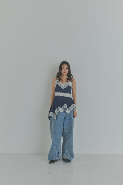 asymmetry lace camisole［6月下旬お届け］