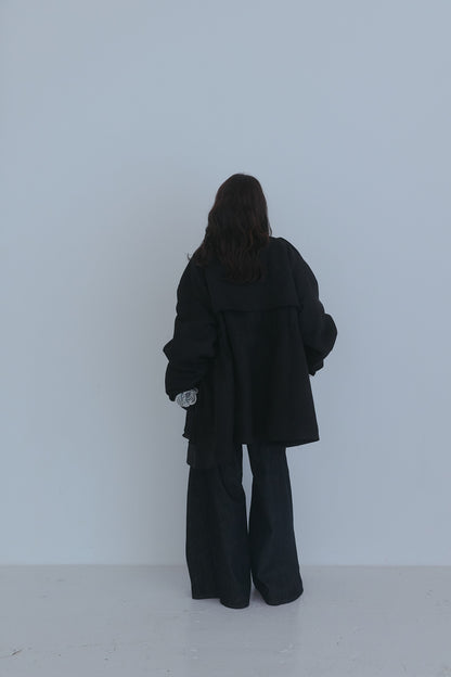 drawstring trench jacket