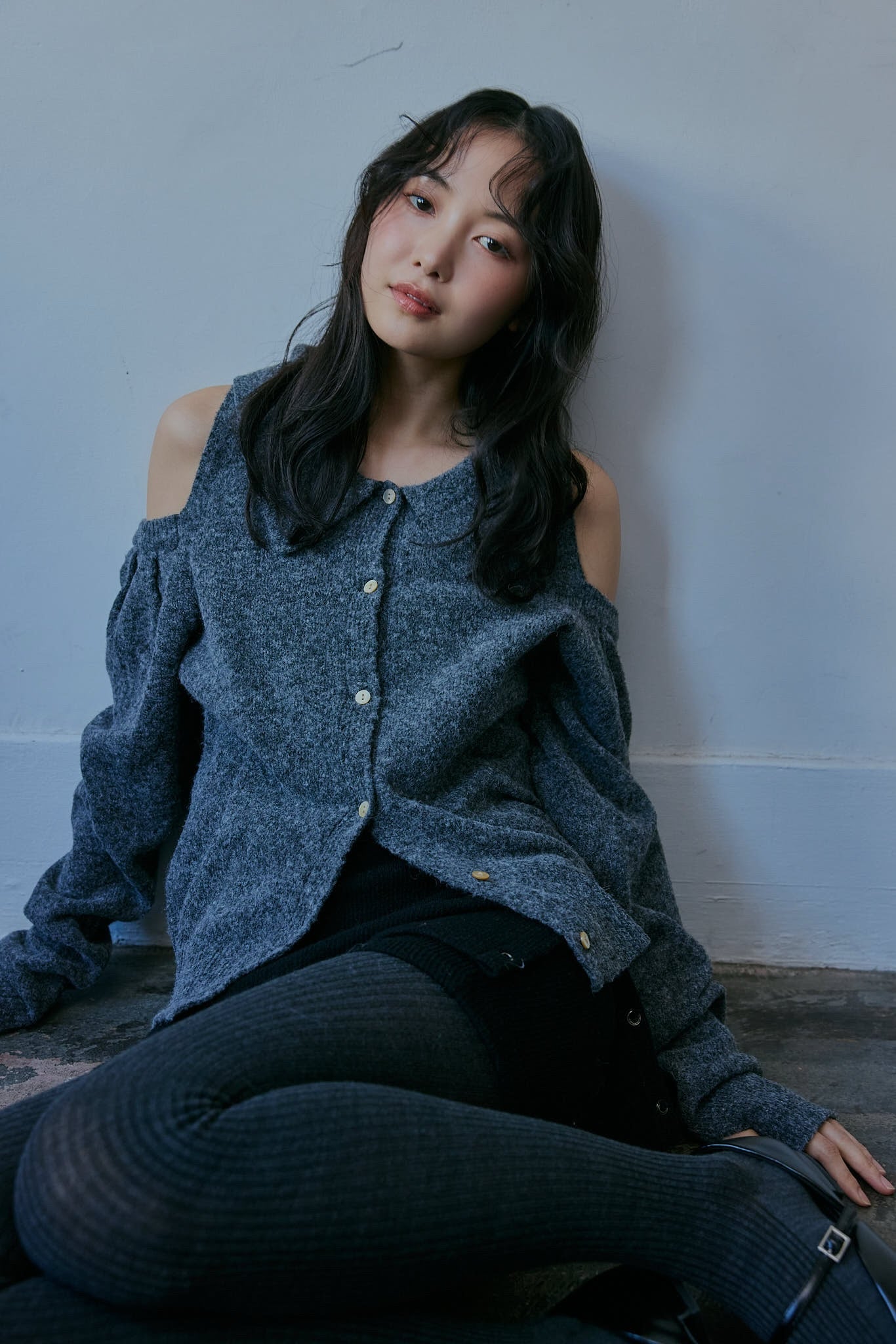 collar design shoulder knit