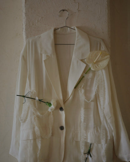 tulle pattern sheer jacket