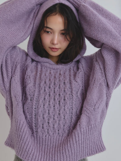 cable knit hoodie