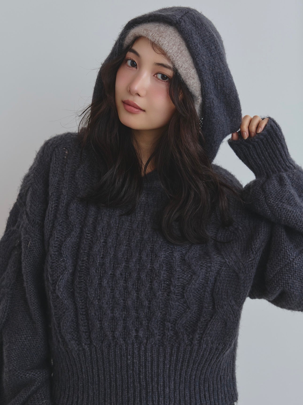 cable knit hoodie