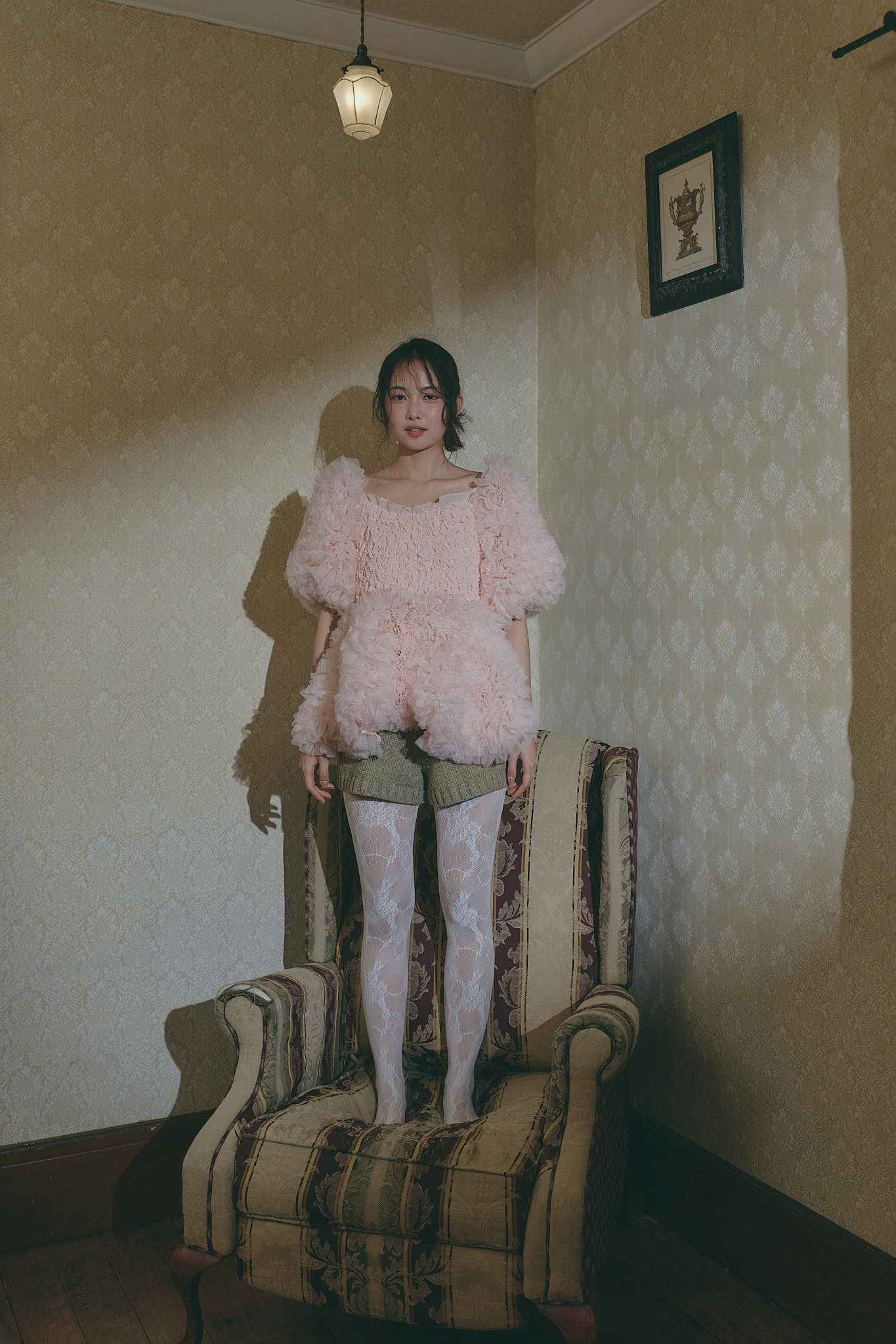 soft sparkle tulle blouse