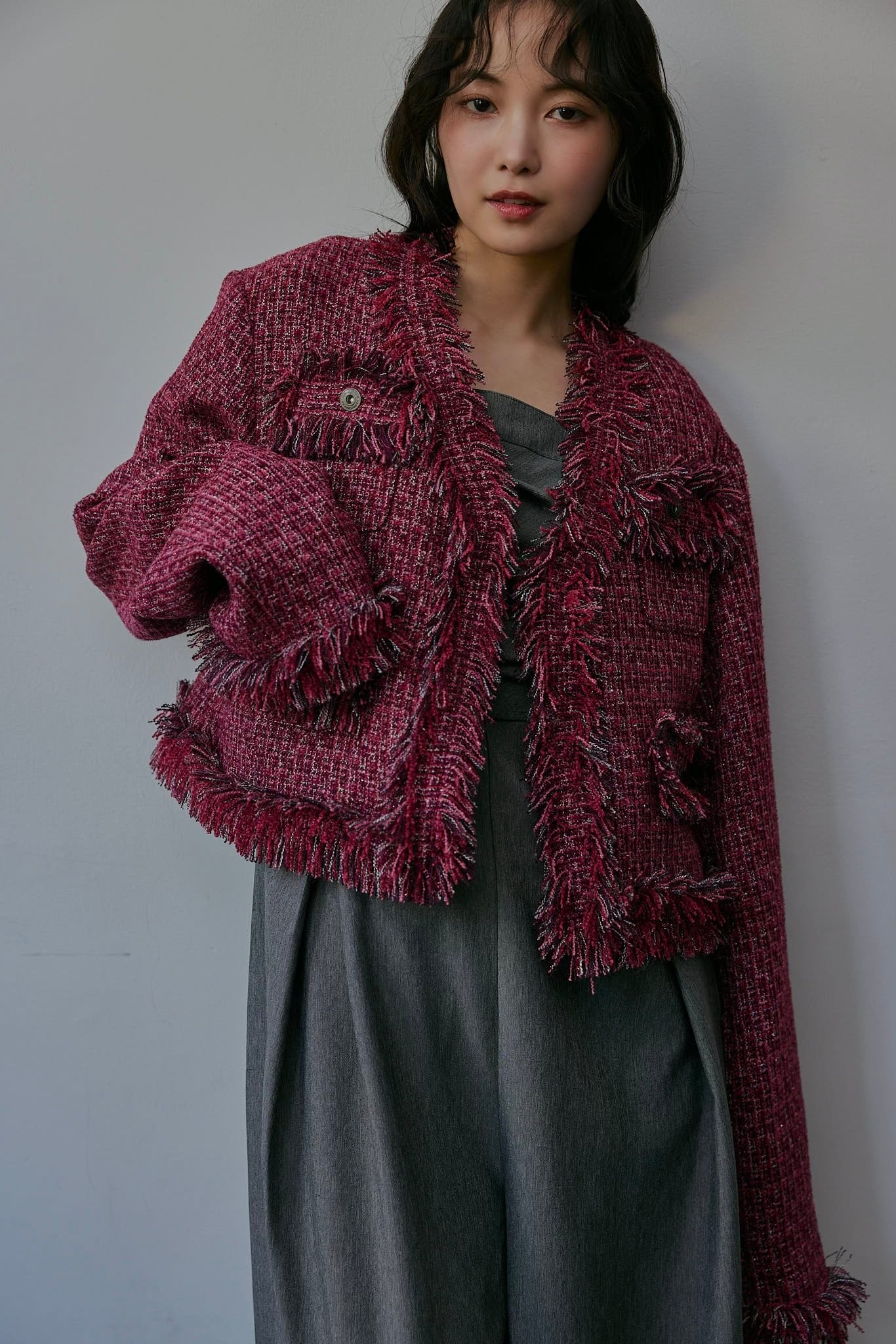 glitter tweed jacket – andequal