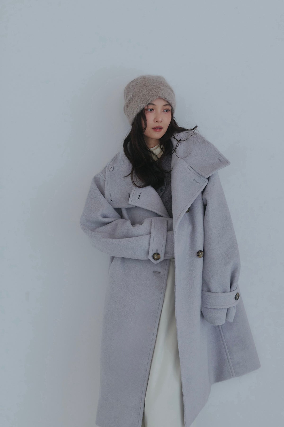 wrap collar medium coat