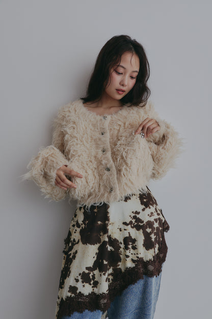 unique button short cardigan