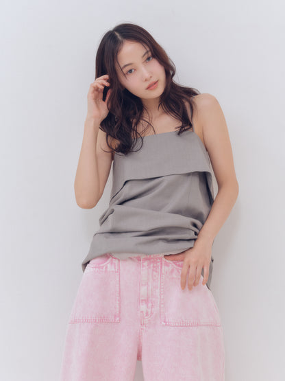 back slit curve denim pants