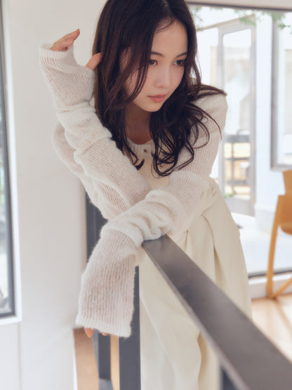 wave design sheer knit