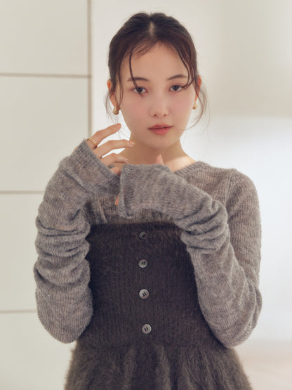wave design sheer knit