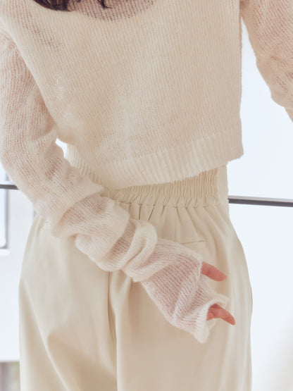 wave design sheer knit