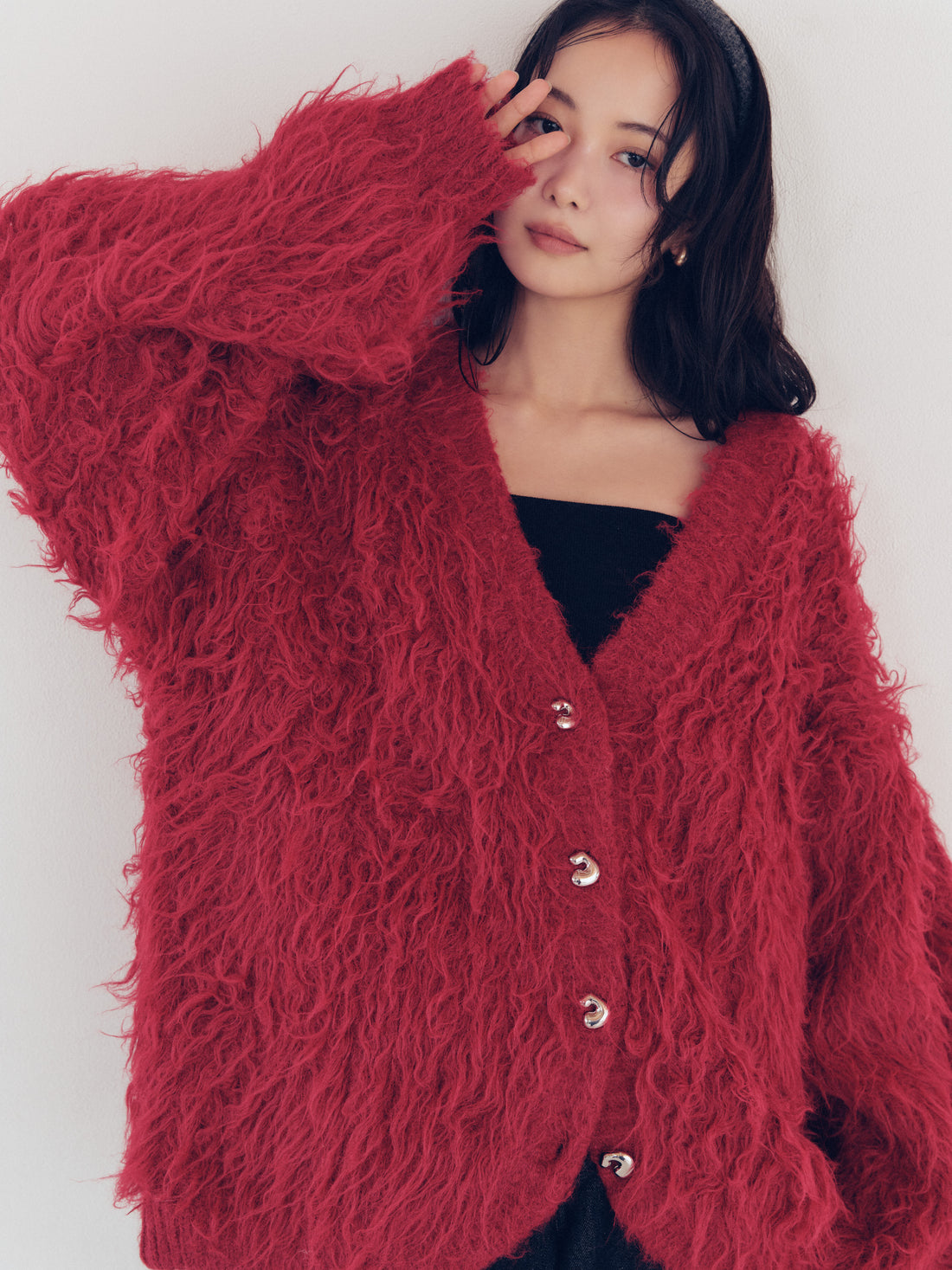 unique button knit cardigan