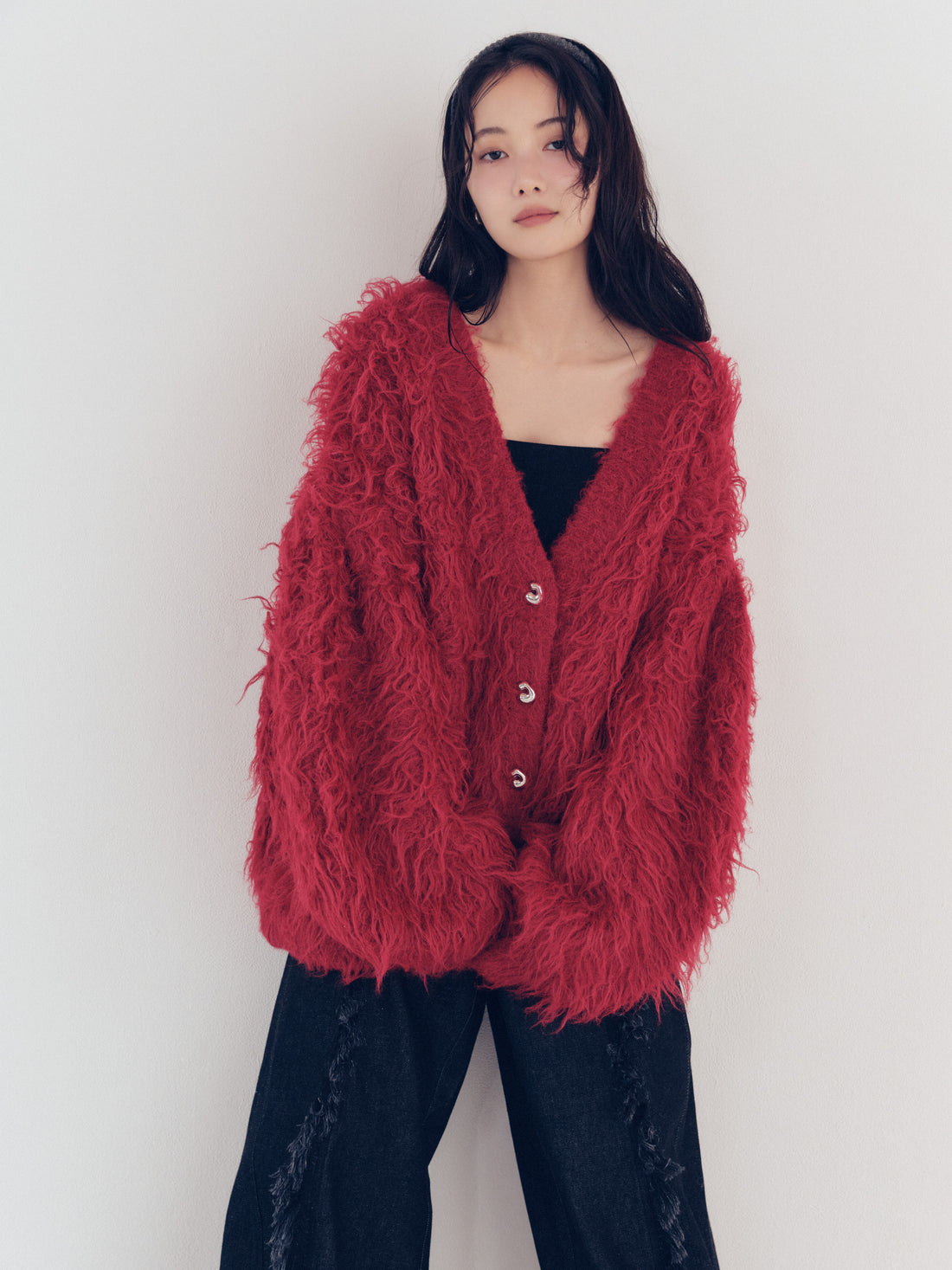 unique button knit cardigan