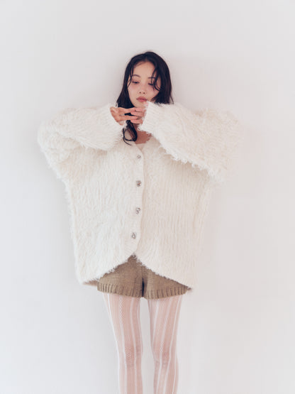 unique button knit cardigan