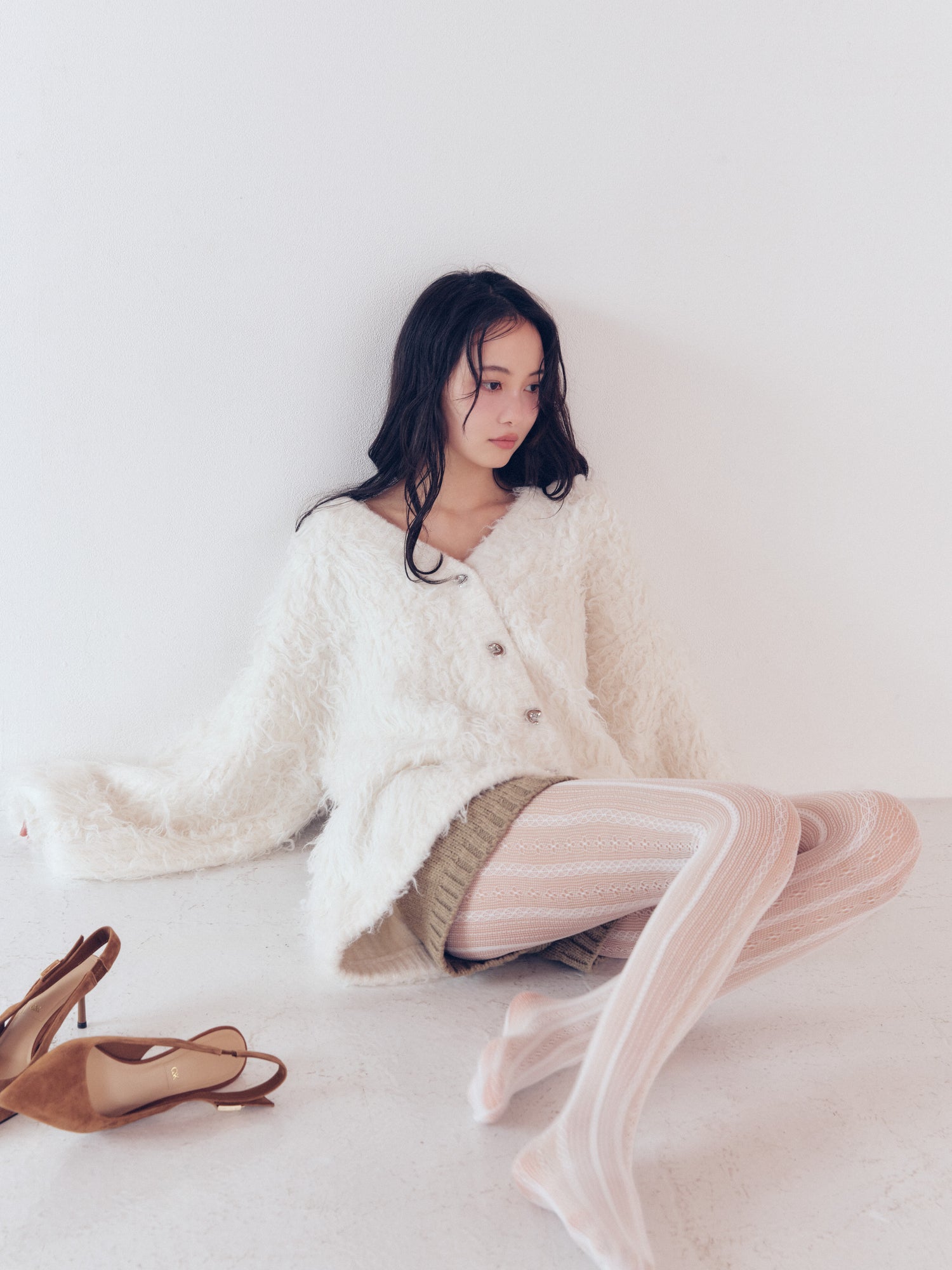 unique button knit cardigan